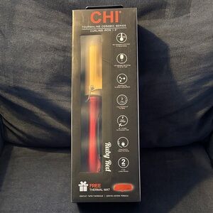 New in Box! CHI Tourmaline Ceramic Curling Iron 1.5”- Ruby Red